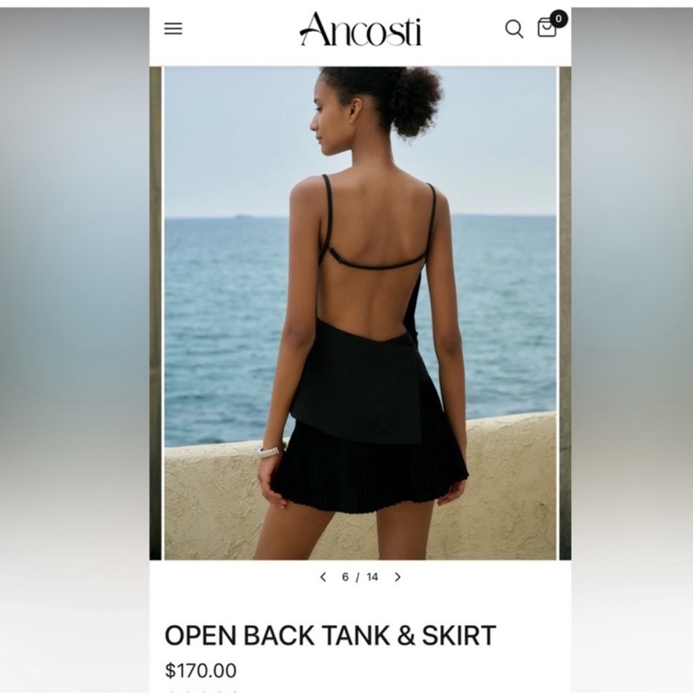 Black Open Back 2 piece set size XS - Picture 4 of 8